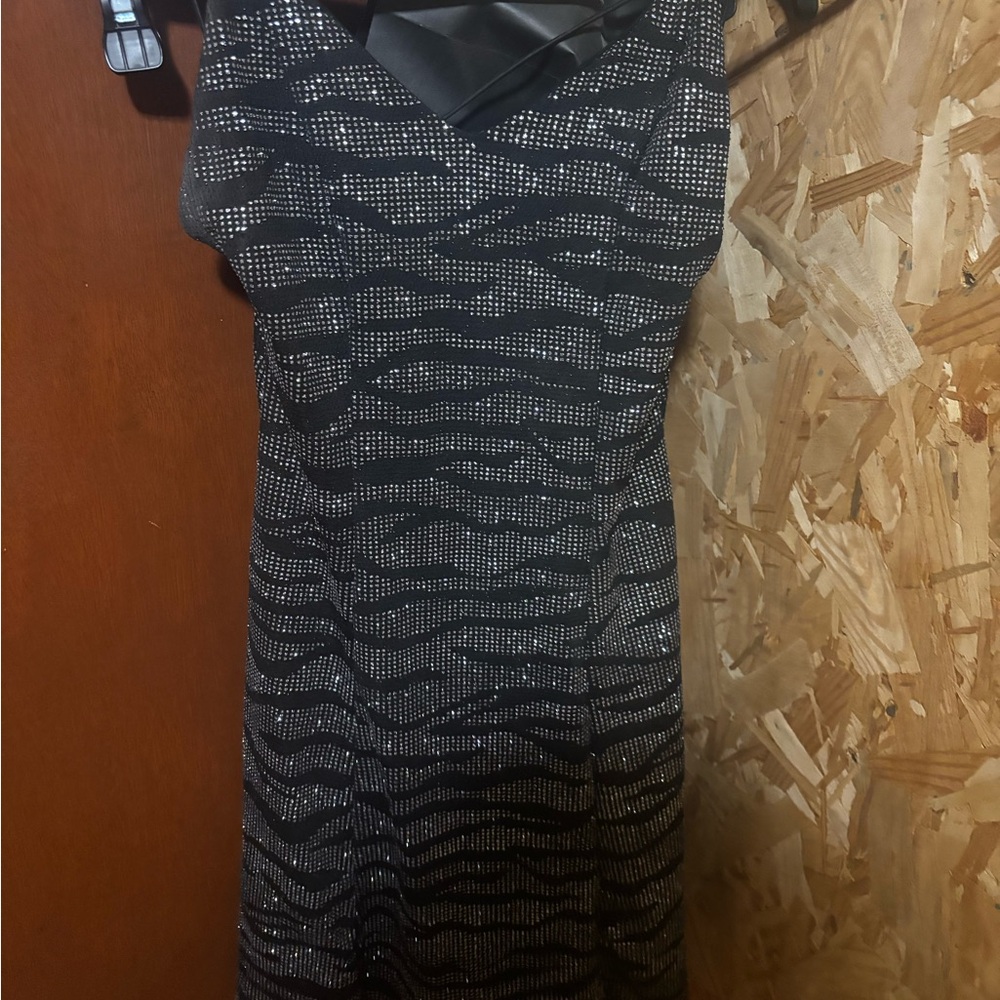H&M Strapless Black and Silver Dress